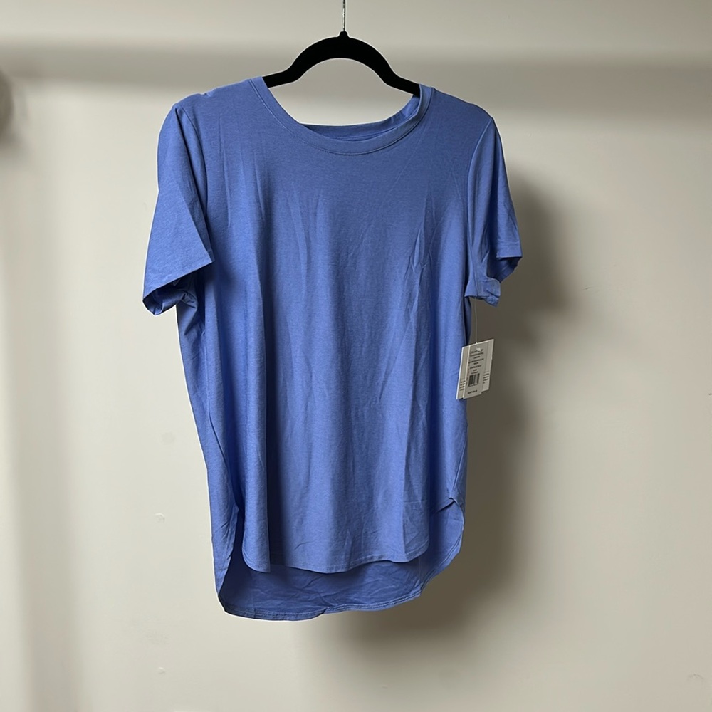 Beyond yoga on the down low tee periwinkle cloud heather